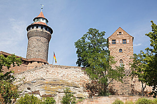 皇家,城堡,塔,小教堂,纽伦堡,巴伐利亚,德国,欧洲