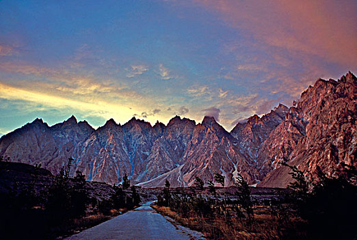 山脉,山谷,北方,区域,巴基斯坦,九月,2005年
