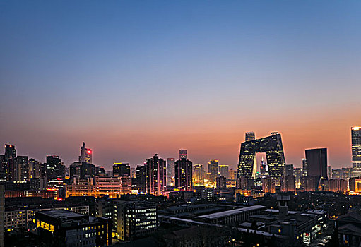 北京cbd地区夜景