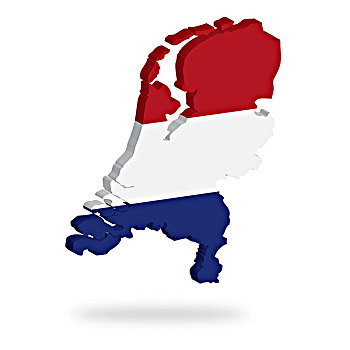 轮廓,旗帜,荷兰,悬空