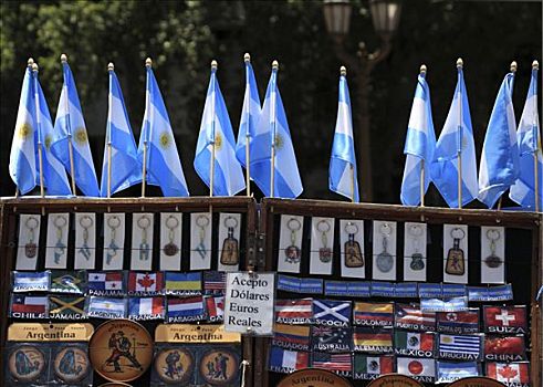 旗帜,纪念品,布宜诺斯艾利斯,阿根廷,南美