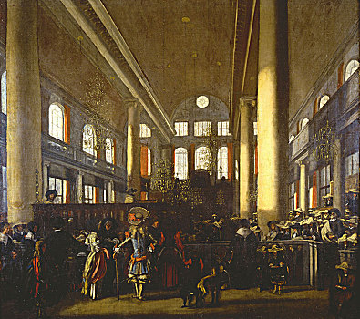 室内,葡萄牙,犹太会堂,阿姆斯特丹