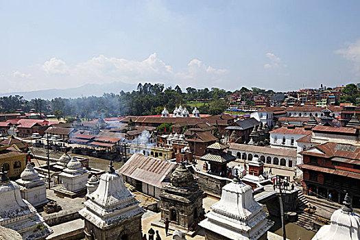 火葬,场所,河,帕苏帕蒂纳特寺,加德满都,尼泊尔