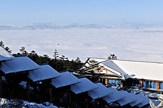 四川峨眉山雪景