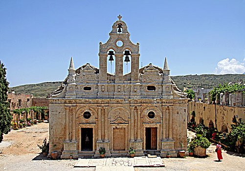 修道院教堂,寺院,国家纪念建筑,克里特岛,希腊,欧洲