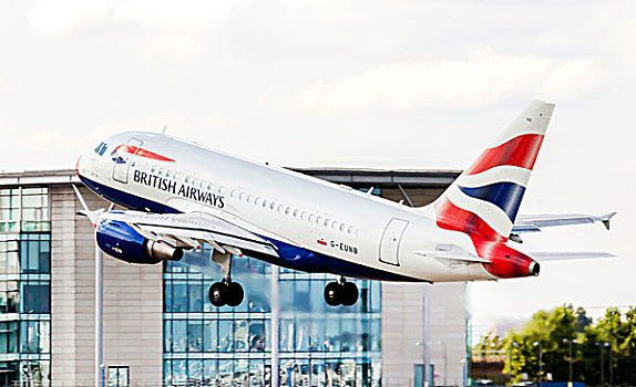 空中客车,英国,航空公司,英国航空公司,起飞,伦敦,城市,机场,英格兰,欧洲