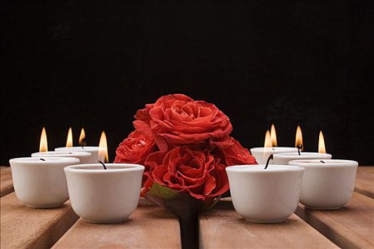 玫瑰,茶烛