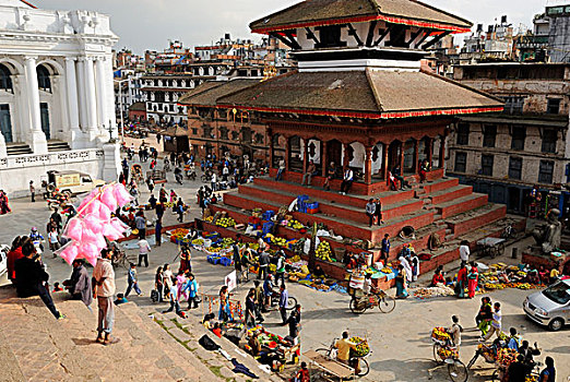 庙宇,宫殿,杜巴广场,加德满都,世界遗产,尼泊尔,亚洲