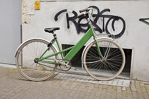 自行车,停放,建筑,安特卫普,比利时