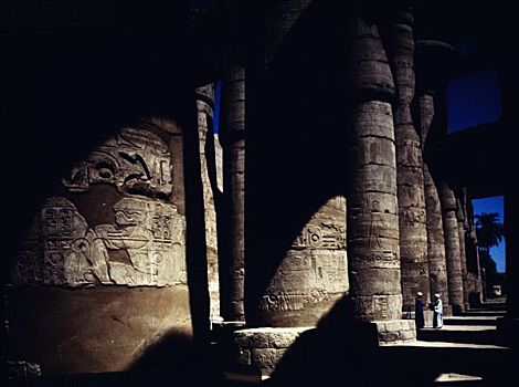 柱子,庙宇,卡尔纳克神庙,路克索神庙,埃及