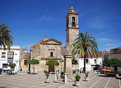 教堂,城镇广场,西班牙