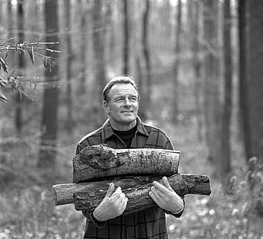 男人,木头,木料