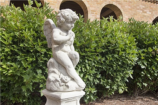 小天使,石头,花园,雕塑