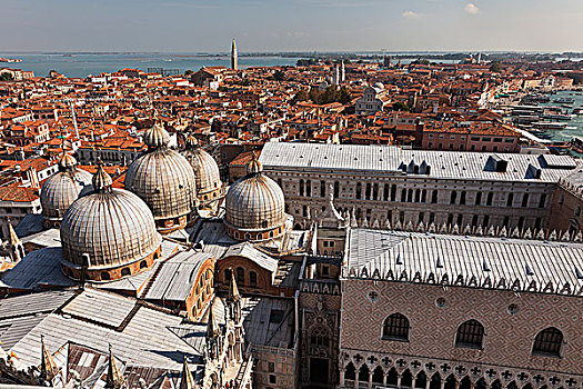 钟楼,广场,屋顶轮廓线,大教堂,威尼斯,意大利