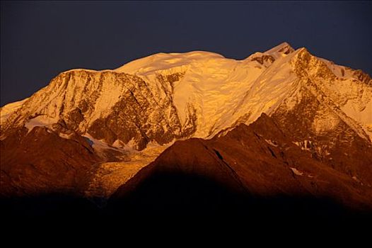 山,橙色,红色,高山辉,上萨瓦,法国