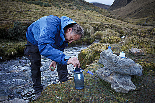 玻利维亚,山脉,远足,水,清洁