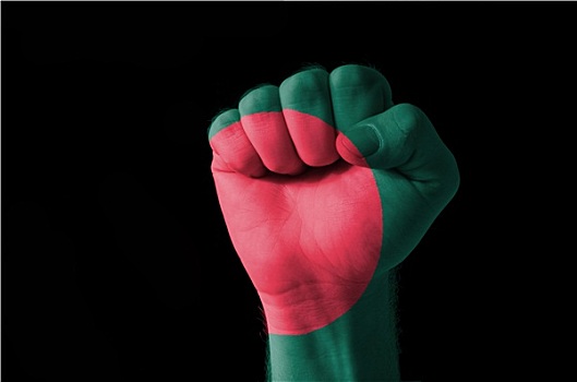 拳头,涂绘,彩色,孟加拉,旗帜