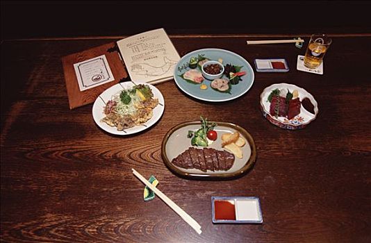 矮小,小须鲸,肉,餐食,东京,餐馆,日本
