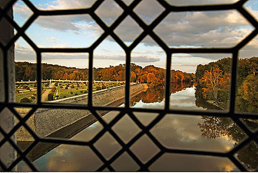 河,窗户,舍农索城堡,法国