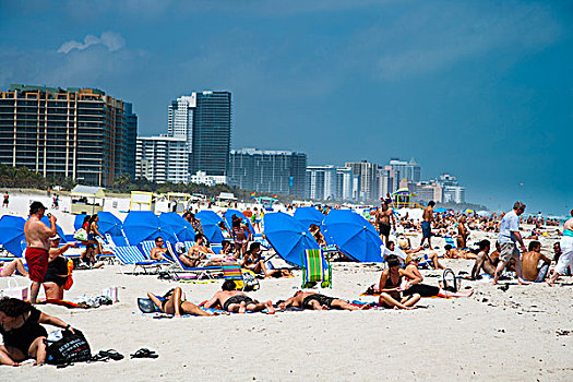 美国,佛罗里达,迈阿密,享受,度假,海滩,南海滩