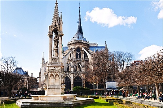 巴黎圣母院,喷泉,巴黎