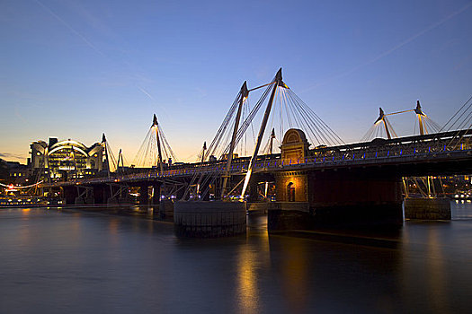 英格兰,伦敦,桥,金色,喜庆,上方,泰晤士河,穿过,黄昏