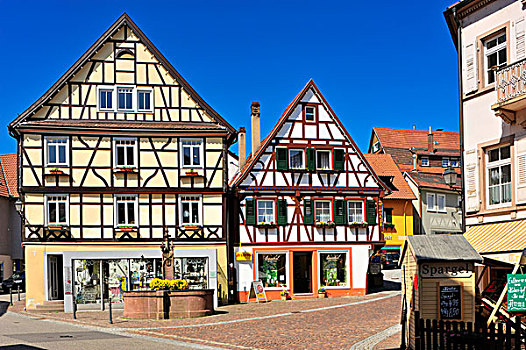 半木结构,房子,历史,中心,黑森林,巴登符腾堡,德国,欧洲