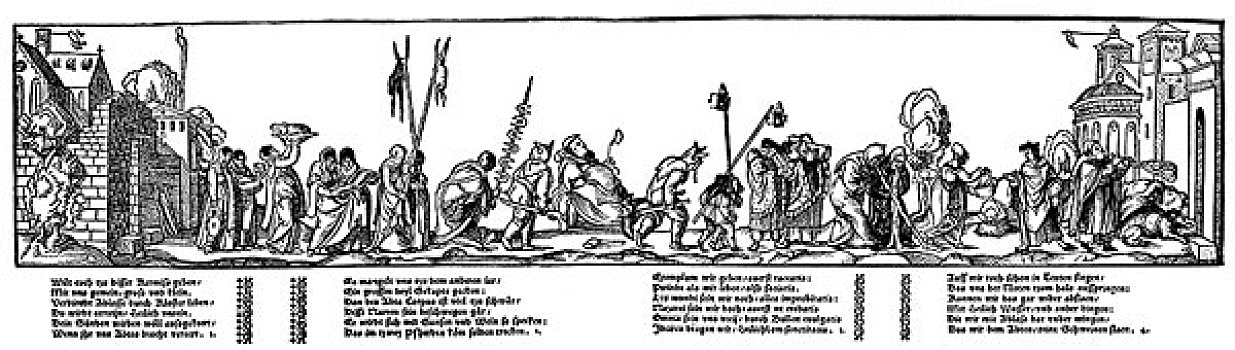 木刻,16世纪,滑稽,天主教,教堂,生活,僧侣,时期