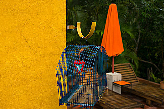 心形,鸟笼,沙滩椅,遮阳伞,胜地,墨西哥