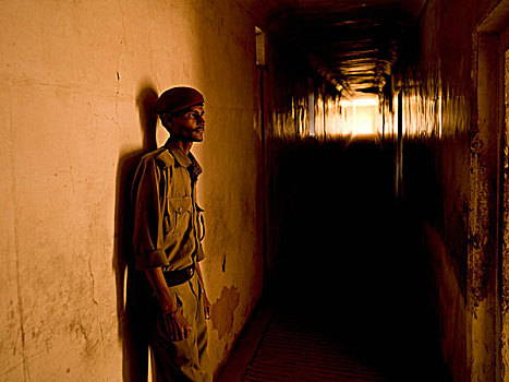 军人,走廊,琥珀堡,斋浦尔,印度