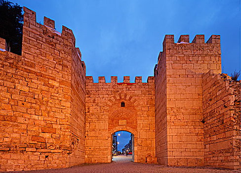 城堡,大门,要塞,墙壁,波尔萨,区域,土耳其,亚洲