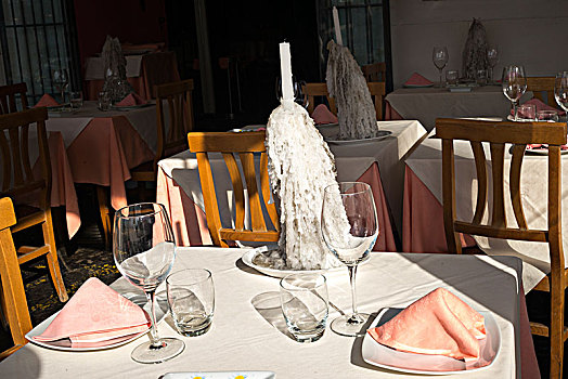 桌面布置,餐馆,伊斯基亚,岛屿,坎帕尼亚区,意大利