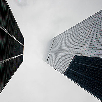 仰视,现代,摩天大楼,曼哈顿,纽约,美国