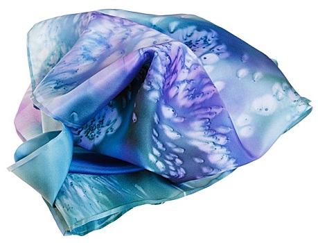 丝绸,围巾,涂绘,蓝色,蜡染,隔绝