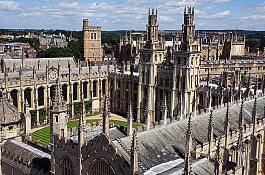 俯拍,教堂,牛津,英格兰