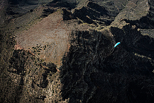 滑翔伞,西海岸,特内里费岛,火山,岛屿,航拍,加纳利群岛,西班牙