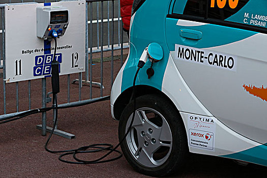 电动汽车,充电电池,充电,车站,蒙特卡洛,能量,摩纳哥公国