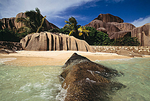 梦幻爱情海滩,拉迪格岛,塞舌尔,非洲