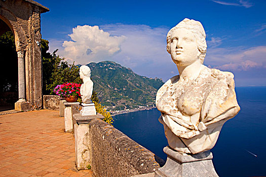 雕塑,平台,别墅,拉韦洛,阿马尔菲海岸,坎帕尼亚区,意大利