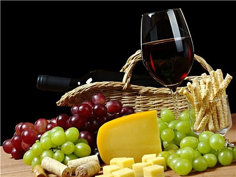 葡萄酒,葡萄,奶酪