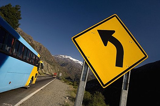巴士,山路,智利,阿根廷