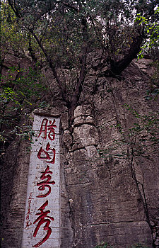 山东泰安腊山国家森林公园刻字