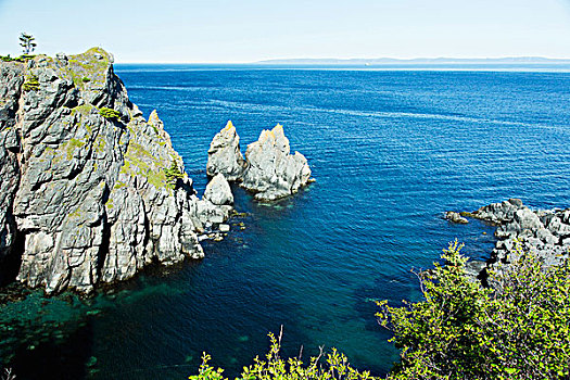 岩石,海岬,靠近,小湾,纽芬兰,加拿大