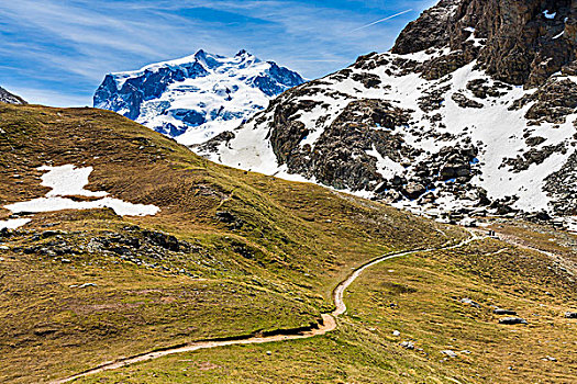 道路,山,策马特峰,晴天,瑞士