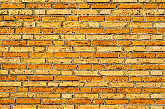 黄色,光滑面,砖墙,炼砖