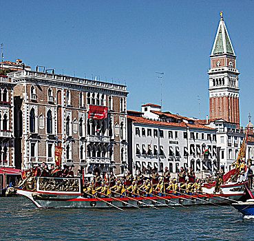意大利,威尼斯,历史,赛舟会,船,人,传统