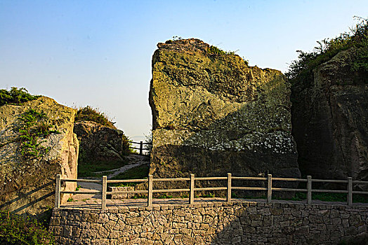 浙江,舟山,岱山县,石壁夕照,双石合璧,采石场,石头