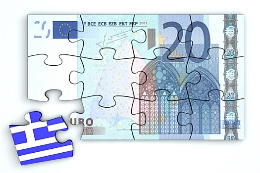 20欧元,钞票,拼图,希腊,块