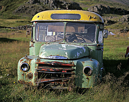 生锈,巴士,冰岛