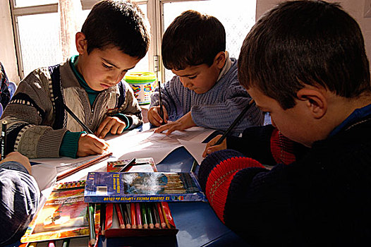 小孩,专注,乡村,日托,中心,西部,阿塞拜疆,省,伊朗,2004年